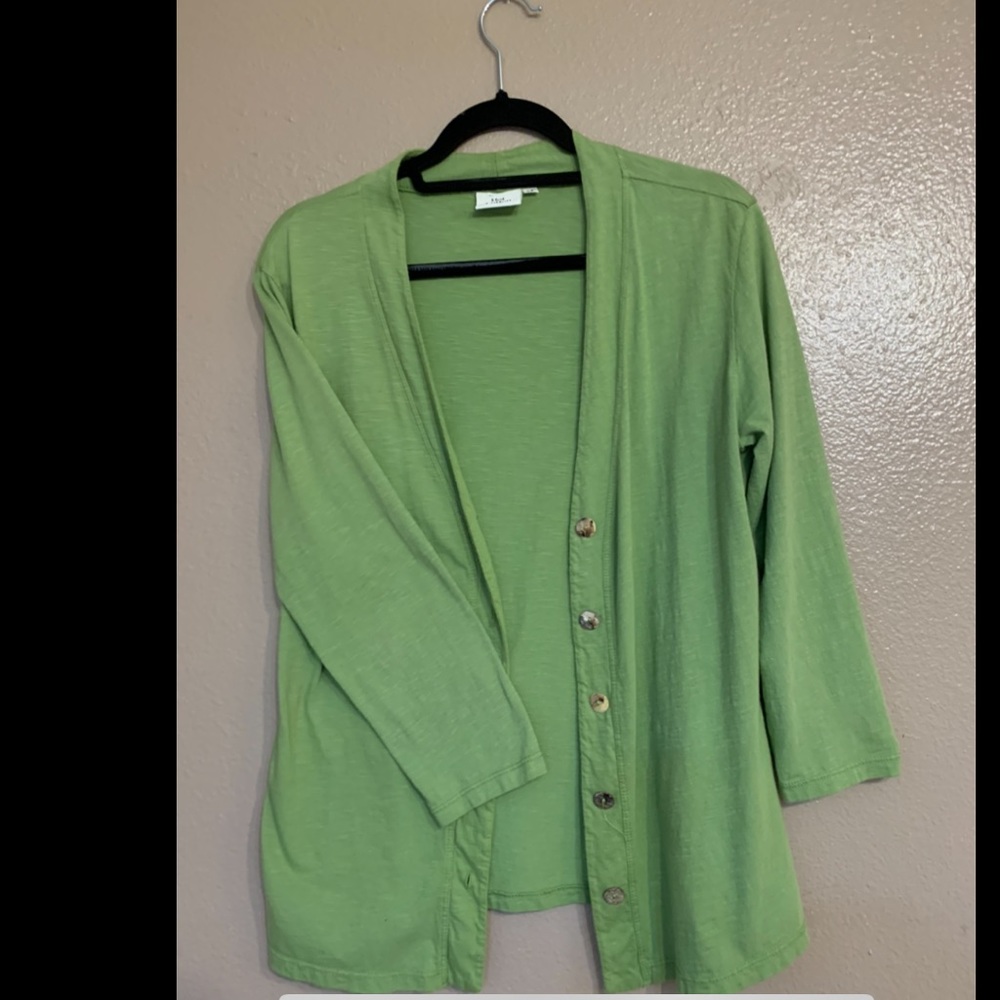 Green cardigan
